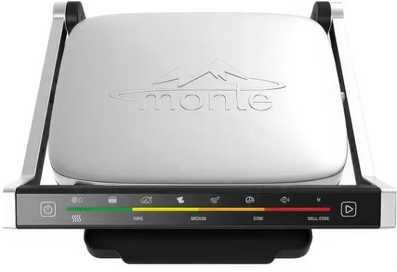 Притискний гриль з антипригарним покриттям MONTE MT-3307 2000W Електричний контактний гриль 4 рівня прожарювання | Зображення 1
