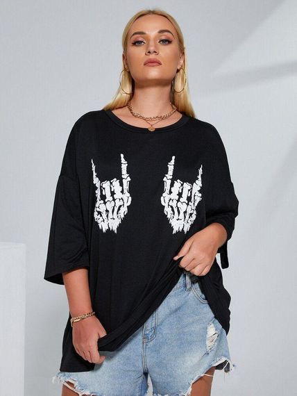 Футболка женская с принтом повседневная S Черная