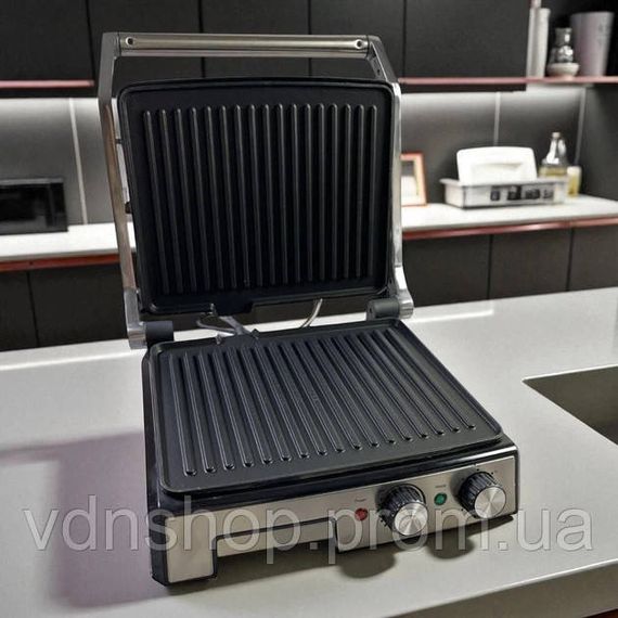Сендвічниця з антипригарними панелями, Контактний гриль для стейків і овочів, Великий електричний гриль OG-52 | Зображення 1