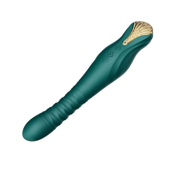 Смартвібратор-пульсатор Zalo — King Turquoise Green, кристал Swarovski Sex Aura | Зображення 3