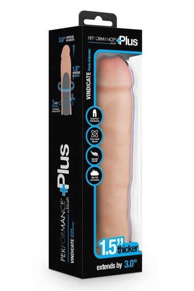 Силіконовий подовжувач пеніса Blush Performance Plus бежевий Sex Aura | Зображення 8