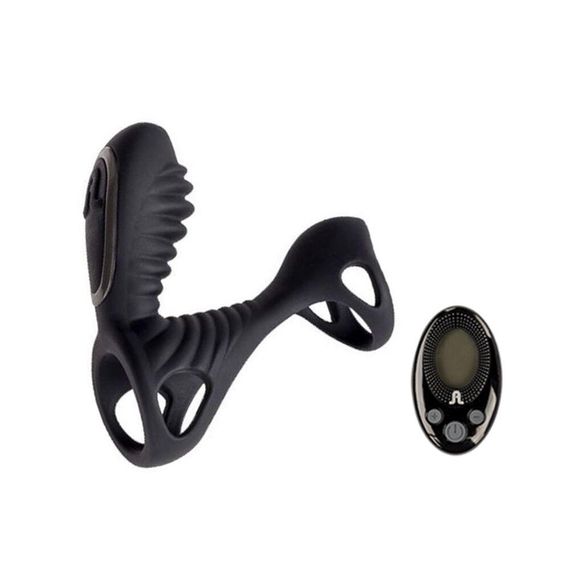 Насадка на член з вібрацією Adrien Lastic Gladiator з пультом LRS розмір F, два мотори sexstyle