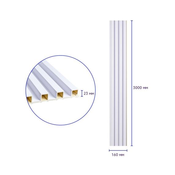 Декоративна стінова рейка перламутр 3000*160*23мм (D) SW-00001533 | Зображення 2