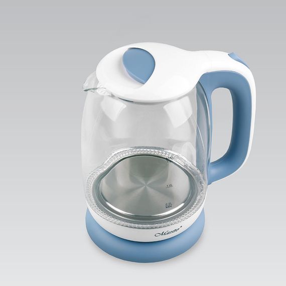 Електрочайник скляний Maestro MR-056-BLUE, 1.7 л, 2200 Вт, з підсвіткою