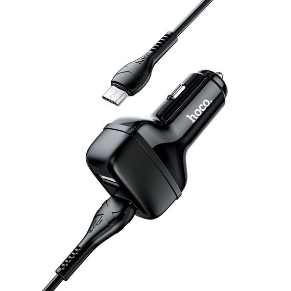АЗП Hoco Z36 Leader 2.4A (2USB-A) + кабель USB to MicroUSB Чорний | Зображення 2