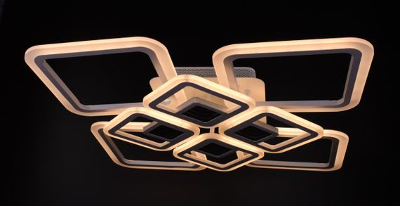 Люстра світлодіодна стельова LED світильник для квартири на стелю лед з пультом 26031 Білий 11х59х59 см. | Зображення 2