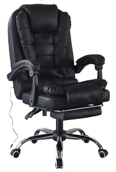 Крісло офісне з масажем та підставкою для ніг Bonro Бонро B-6071 чорне (42412123) | Зображення 4