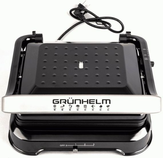 Притискний контактний гриль Grunhelm G2013 2000 Вт електрогриль для дому | Зображення 7