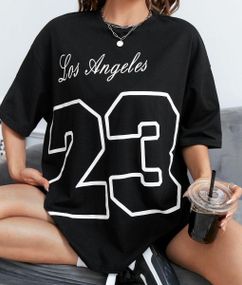 Футболка женская с принтом повседневная S Черная