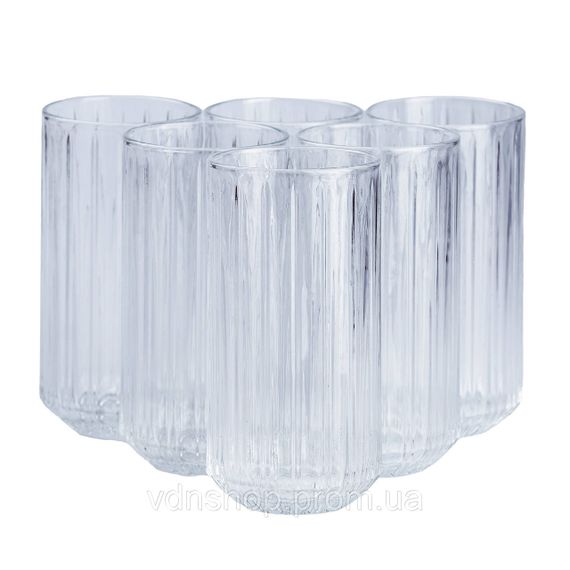Набір склянок 6 штук 450 мл скляні прозорий HP517