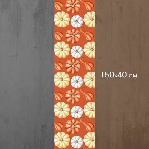 Дорожка на стол Разные тыковки 150x40 см (DR__23S018) | Зображення 1