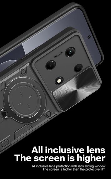 Чехол Magnetic Stand с защитой камеры для Poco F6 Pro цвет Синий | Зображення 2