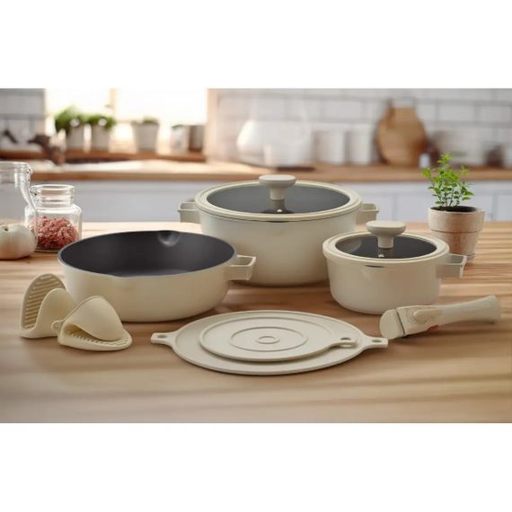 Набор посуды Pepper Creamy Cheef PR-2503 10 предметов кремовый | Зображення 8