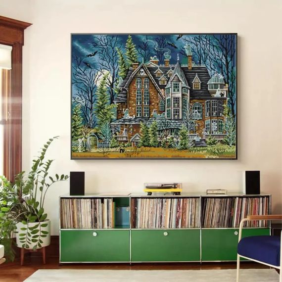 Набор для вышивания по нанесённой на канву схеме "Castle Darkness". AIDA 14CT printed 59*46 см | Зображення 9