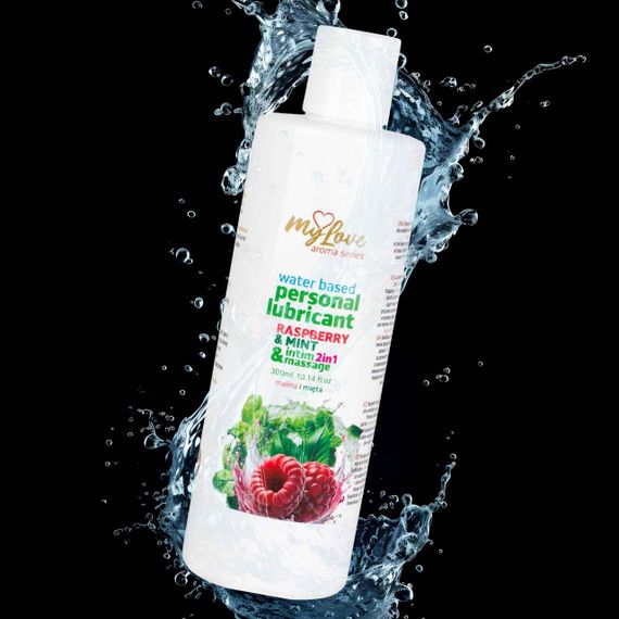 2в1 лубрикант та масажний гель - MyLove Aroma Series Intim&Massage Raspberry & Mint, 300 мл Sex Aura | Зображення 3
