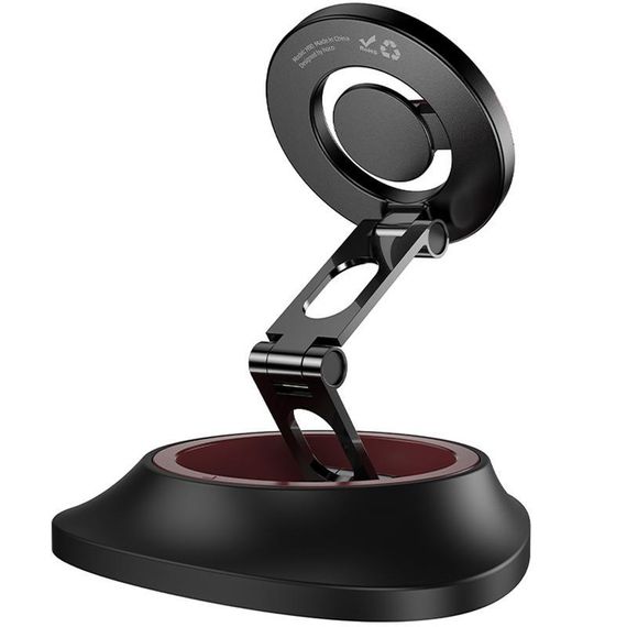 Автодержатель Hoco H90 Tower magnetic (dashboard) Black / Red | Зображення 3