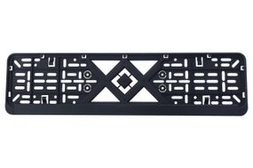 Рамка номерного знака пластиковая черная (без надписей, защёлка снизу) 12 Atelie