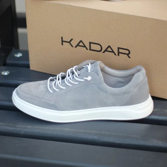 Кеди сірого кольору з м'якої замші 45 розмір | Зображення 1