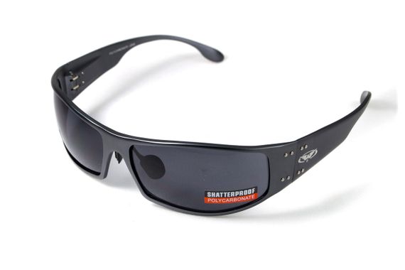Окуляри захисні Global Vision Bad-Ass-2 GunMetal (gray), сірі в темній металевій оправі | Зображення 2