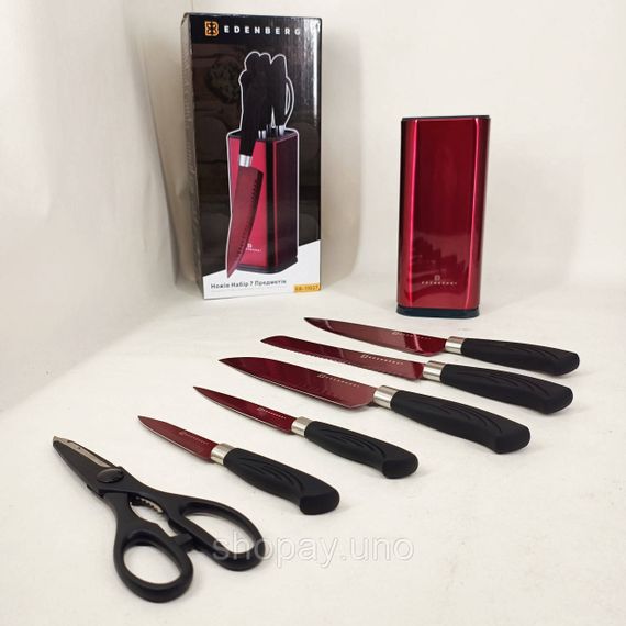 Набір ножів Edenberg EB-11027 7 предметів Red | Зображення 4