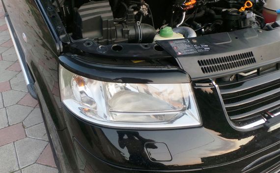 Реснички (2 шт, черные) Черный мат для Volkswagen T5 Caravelle 2004-2010 гг | Зображення 2