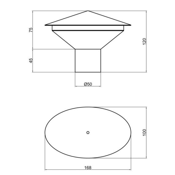 Грибок вентиляционный PPR TA Sewage 50 | Зображення 1