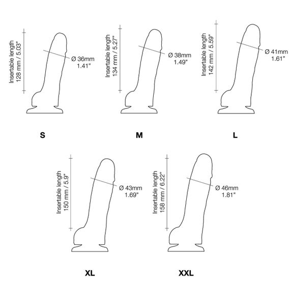 Реалистичный фаллоимитатор Strap-On-Me Sliding Skin Realistic Dildo Black XXL, эффект подвижной кожи sexstyle | Зображення 7