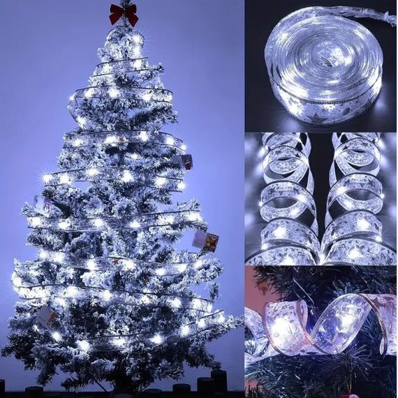 Широка гірлянда у вигляді стрічки 50Led 5м Christmas Decoration Теплий білий