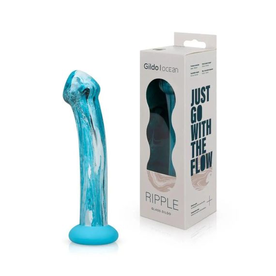 Стеклянный дилдо Gildo - Ocean Ripple Glass Dildo | Зображення 8