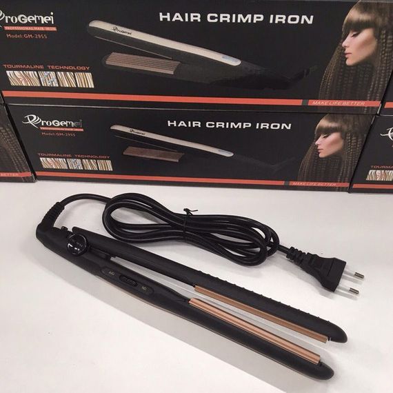 Выпрямляющий утюжок Gemei GM-2955W, Топ выпрямитель для волос, Плойка утюжок BY-381 гофре выпрямитель