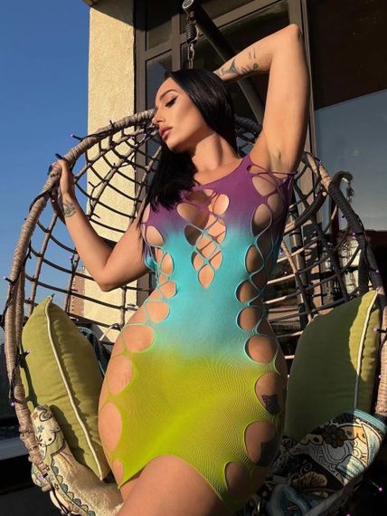 Сукня Leg Avenue Seamless Ombre Faux Lace Up Mini Dress One Size Ocean sexstyle | Зображення 6