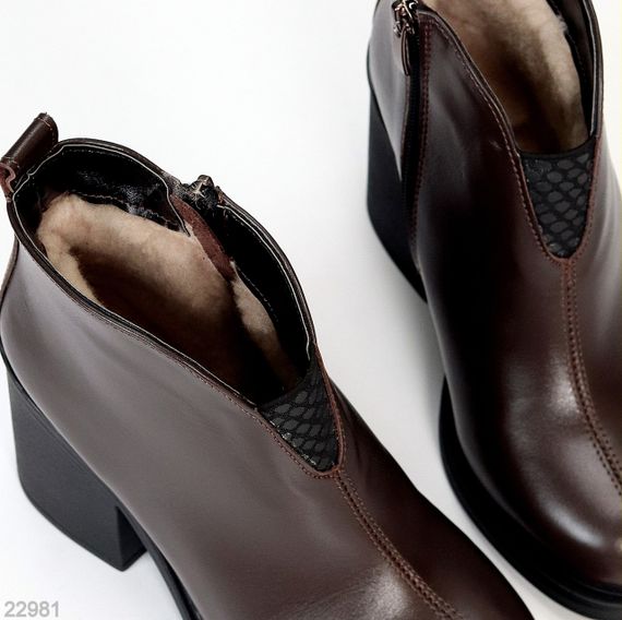 Шикарні черевики ботильйони натуральна шкіра колір Горький Шоколад | Зображення 9