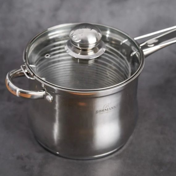 Каструля-фритюрниця Bohmann BH-1667 FR, 3.4 л, 18 см, з нержавіючої сталі з кришкою | Зображення 4