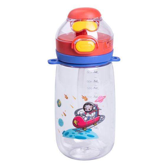 Бутылка для воды детская 550 мл с ремешком и трубочкой для спорта и школы HP-14-45R | Зображення 1