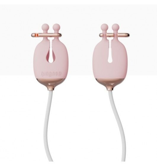 Затискачі для сосків з вібрацією Qingnan No.2 Vibrating Nipple Clamps Pink Sex Aura