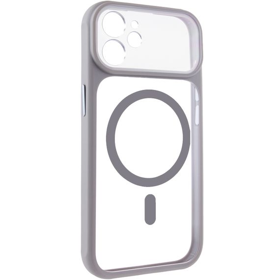 Чохол TPU+PC GETMAN Moon Clear with Magnetic Fit для Apple iPhone 12 (6.1") Grey
