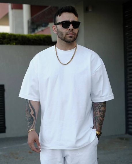 Чоловічий літній спортивний костюм із шортами та футболкою колір білий, розмір 46/48 PP057 | Зображення 2