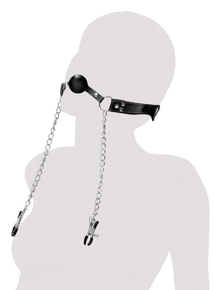 Кляп FFE Deluxe Ball Gag and Nipple Sex Aura | Зображення 5