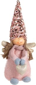 Интерьерная игрушка мягкая Angel Tiffany 14х13х40см розовый-шампань с пайетками