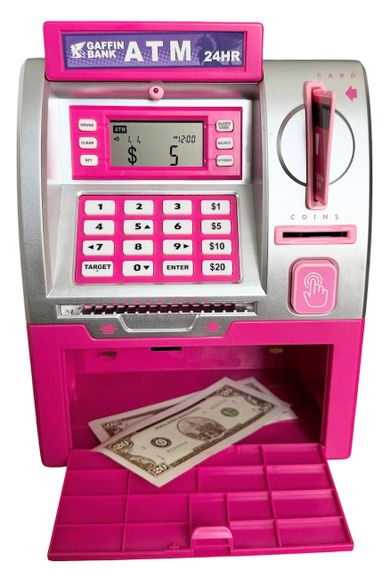 Дитячий банкомат сейф скарбничка ATM з кодовим замком будильником годинником і сканером відбитка пальця | Зображення 3