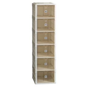 Шафа для взуття портативна пластикова 33 х 26х 100 см на 6полиць Біла HPS658