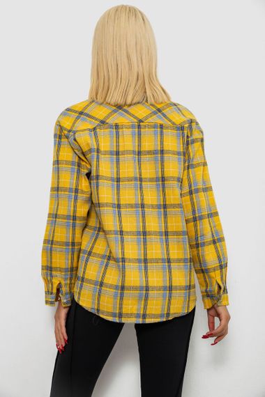 Сорочка жіноча в клітинку, колір жовтий, 244R1070-1 | Зображення 4