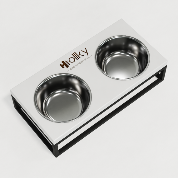 Миски на подставке для маленьких собак и котов Hollky Base S (2 × 0,45 л) BS-36187-BLWH | Зображення 13