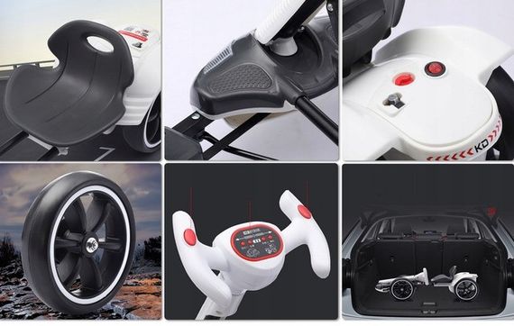 Дитячий електрокарт Spoko SP-V17 6V 4,5Ah з пультом білий для дітей 3-8 років (42412107) | Зображення 2