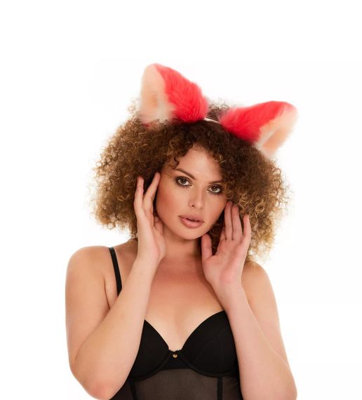 Меховые ушки кошки трехцветные: Ярко-розовый, персиковый, белый OKOVA sexstyle | Зображення 2