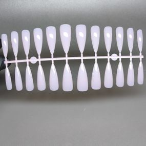 Гелевые типсы для наращивания №1 молочно-розовые 24шт (средний стилет)