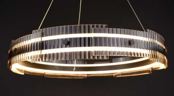 Люстра світлодіодна підвісна LED світильник для квартири на стелю лед 27942 Чорний 30-100х61х61 см. | Зображення 8