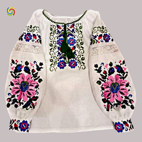 Рубашка Украинская вышиванка  31929 цвет белый размер L/XL