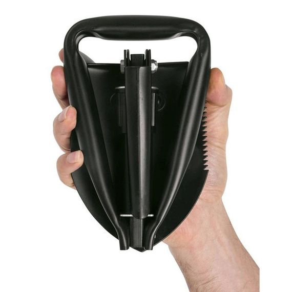 Лопата туристична багатофункціональна Shovel 009, міні лопата для кемпінгу, саперна лопата. PE-359 Колір: чорний