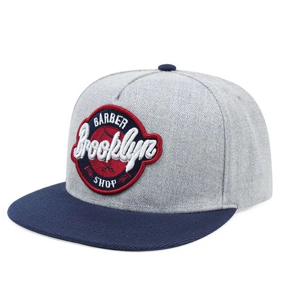 Кепка снепбек (Snapback)  Brooklyn Barber Shop Сірий з синім 56-61р (9023) | Зображення 3